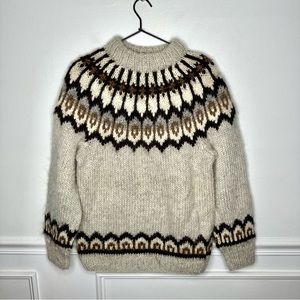 Hilda Ltd Vintage 100% Icelandic Wool Fair Isle Sweater Mens Size S women’s M